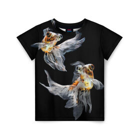 Детская футболка 3D с принтом Бойцовая рыбка в Новосибирске, 100% гипоаллергенный полиэфир | прямой крой, круглый вырез горловины, длина до линии бедер, чуть спущенное плечо, ткань немного тянется | аквариумная | бойцовая | красивый | плавники | рыба | рыбка | хвост | япаонская