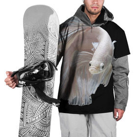 Накидка на куртку 3D с принтом Бойцовая рыбка в Новосибирске, 100% полиэстер |  | аквариумная | бойцовая | красивый | плавники | рыба | рыбка | хвост | япаонская