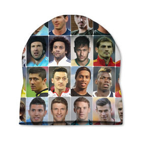 Шапка 3D с принтом Лучшие футболисты в Новосибирске, 100% полиэстер | универсальный размер, печать по всей поверхности изделия | Тематика изображения на принте: великие | звёзды | знаменитости | игроки | легендарные | лучшие | самые крутые | футбол | футболисты | элита