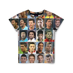 Детская футболка 3D с принтом Лучшие футболисты в Новосибирске, 100% гипоаллергенный полиэфир | прямой крой, круглый вырез горловины, длина до линии бедер, чуть спущенное плечо, ткань немного тянется | великие | звёзды | знаменитости | игроки | легендарные | лучшие | самые крутые | футбол | футболисты | элита