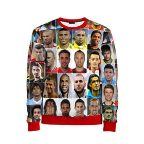 Детский свитшот 3D с принтом Великие футболисты в Новосибирске, 100% полиэстер | свободная посадка, прямой крой, мягкая тканевая резинка на рукавах и понизу свитшота | великие | звёзды | знаменитости | игроки | легендарные | лучшие | самые крутые | футбол | футболисты | элита
