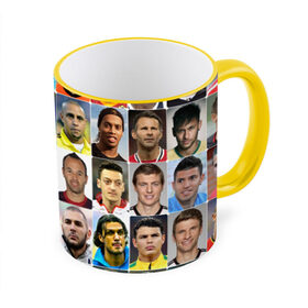 Кружка 3D с принтом Великие футболисты в Новосибирске, керамика | ёмкость 330 мл | Тематика изображения на принте: великие | звёзды | знаменитости | игроки | легендарные | лучшие | самые крутые | футбол | футболисты | элита
