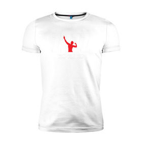 Мужская футболка премиум с принтом Zyzz White в Новосибирске, 92% хлопок, 8% лайкра | приталенный силуэт, круглый вырез ворота, длина до линии бедра, короткий рукав | bodybuilding | zyzz | бодибилдинг | зиз | качок | мышцы