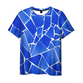 Мужская футболка 3D с принтом Битое стекло в Новосибирске, 100% полиэфир | прямой крой, круглый вырез горловины, длина до линии бедер | абстракция | витраж | мозаика | стекло