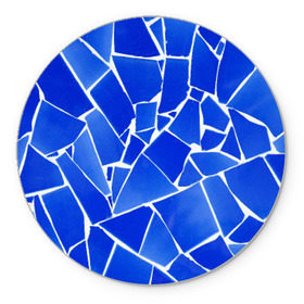 Коврик круглый с принтом Битое стекло в Новосибирске, резина и полиэстер | круглая форма, изображение наносится на всю лицевую часть | абстракция | витраж | мозаика | стекло