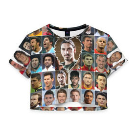 Женская футболка 3D укороченная с принтом Златан Ибрагимович - лучший в Новосибирске, 100% полиэстер | круглая горловина, длина футболки до линии талии, рукава с отворотами | zlatan ibrahimovic | златан ибрагимович | лучшие футболисты | любимый игрок | мой любимец | самый крутой | сердце | футбол | швеция | я люблю