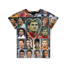 Детская футболка 3D с принтом Икер Касильяс - лучший в Новосибирске, 100% гипоаллергенный полиэфир | прямой крой, круглый вырез горловины, длина до линии бедер, чуть спущенное плечо, ткань немного тянется | iker casillas | вратарь | икер касильяс | испания | лучшие футболисты | любимый игрок | мой любимец | самый крутой | сердце | футбол | я люблю