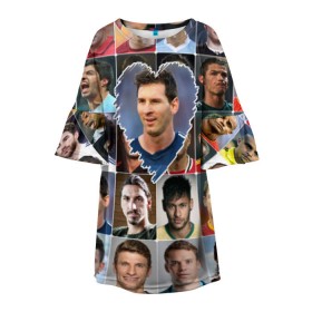 Детское платье 3D с принтом Лионель Месси - лучший в Новосибирске, 100% полиэстер | прямой силуэт, чуть расширенный к низу. Круглая горловина, на рукавах — воланы | lionel messi | аргентина | барса | барселона | золотой мяч | лионель месси | лучшие футболисты | любимый игрок | мой любимец | самый крутой | сердце | футбол | я люблю