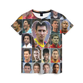 Женская футболка 3D с принтом Лионель Месси - лучший в Новосибирске, 100% полиэфир ( синтетическое хлопкоподобное полотно) | прямой крой, круглый вырез горловины, длина до линии бедер | lionel messi | аргентина | барса | барселона | золотой мяч | лионель месси | лучшие футболисты | любимый игрок | мой любимец | самый крутой | сердце | футбол | я люблю
