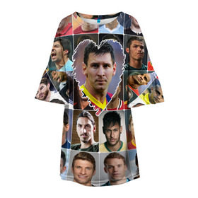 Детское платье 3D с принтом Лионель Месси - лучший в Новосибирске, 100% полиэстер | прямой силуэт, чуть расширенный к низу. Круглая горловина, на рукавах — воланы | Тематика изображения на принте: lionel messi | аргентина | барса | барселона | золотой мяч | лионель месси | лучшие футболисты | любимый игрок | мой любимец | самый крутой | сердце | футбол | я люблю