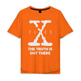Мужская футболка хлопок Oversize с принтом X-Files в Новосибирске, 100% хлопок | свободный крой, круглый ворот, “спинка” длиннее передней части | Тематика изображения на принте: mulder | scully | x files | малдер | материалы | нло | пришельцы | секретные | скалли