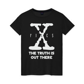 Женская футболка хлопок с принтом X-Files в Новосибирске, 100% хлопок | прямой крой, круглый вырез горловины, длина до линии бедер, слегка спущенное плечо | mulder | scully | x files | малдер | материалы | нло | пришельцы | секретные | скалли