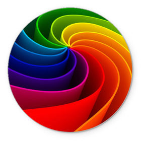 Коврик круглый с принтом Радуга цвета в Новосибирске, резина и полиэстер | круглая форма, изображение наносится на всю лицевую часть | гамма | зеленый | красный | радуга | синий | цвет