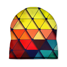 Шапка 3D с принтом Треугольник в Новосибирске, 100% полиэстер | универсальный размер, печать по всей поверхности изделия | абстракции | мозаика | прикольные | текстуры | треугольник