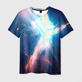Мужская футболка 3D с принтом Вселенная в Новосибирске, 100% полиэфир | прямой крой, круглый вырез горловины, длина до линии бедер | вселенная | галатика | звезды