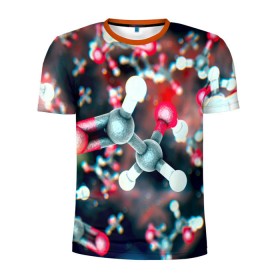 Мужская футболка 3D спортивная с принтом Молекулы в Новосибирске, 100% полиэстер с улучшенными характеристиками | приталенный силуэт, круглая горловина, широкие плечи, сужается к линии бедра | арт | мидицина | молекулы | нервы | тромбы | фантастика