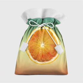 Подарочный 3D мешок с принтом Апельсиновый рай в Новосибирске, 100% полиэстер | Размер: 29*39 см | апельсин | градиент | жёлтый | зелёный | оранжевый
