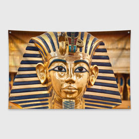 Флаг-баннер с принтом Фараон в Новосибирске, 100% полиэстер | размер 67 х 109 см, плотность ткани — 95 г/м2; по краям флага есть четыре люверса для крепления | египет | фараон