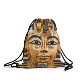 Рюкзак-мешок 3D с принтом Фараон в Новосибирске, 100% полиэстер | плотность ткани — 200 г/м2, размер — 35 х 45 см; лямки — толстые шнурки, застежка на шнуровке, без карманов и подкладки | Тематика изображения на принте: египет | фараон