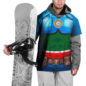 Накидка на куртку 3D с принтом Капитан Чечня в Новосибирске, 100% полиэстер |  | 95 | капитан | супергерой | флаг | чеченец