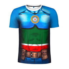 Мужская футболка 3D спортивная с принтом Капитан Чечня в Новосибирске, 100% полиэстер с улучшенными характеристиками | приталенный силуэт, круглая горловина, широкие плечи, сужается к линии бедра | 95 | капитан | супергерой | флаг | чеченец