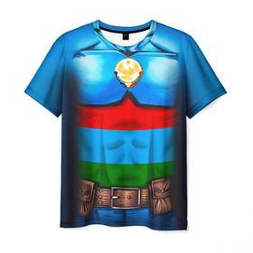 Мужская футболка 3D с принтом Капитан Дагестан в Новосибирске, 100% полиэфир | прямой крой, круглый вырез горловины, длина до линии бедер | 05 | даг | дагестанец | капитан | супергерой | флаг