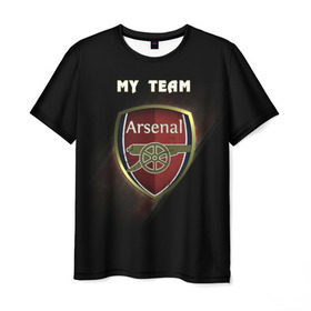 Мужская футболка 3D с принтом My team Arsenal в Новосибирске, 100% полиэфир | прямой крой, круглый вырез горловины, длина до линии бедер | arsenal | team | арсенал | клуб | футбол