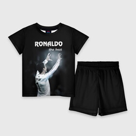 Детский костюм с шортами 3D с принтом RONALDO the best в Новосибирске,  |  | real madrid | ronaldo | реал | роналдо | футбол