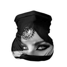 Бандана-труба 3D с принтом Восточная девушка в Новосибирске, 100% полиэстер, ткань с особыми свойствами — Activecool | плотность 150‒180 г/м2; хорошо тянется, но сохраняет форму | взгляд | восточная девушка | глаза | красивая | никаб | орнамент | узоры | хиджаб