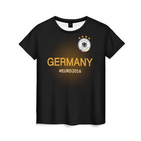 Женская футболка 3D с принтом Сборная Германии 2016 в Новосибирске, 100% полиэфир ( синтетическое хлопкоподобное полотно) | прямой крой, круглый вырез горловины, длина до линии бедер | germany