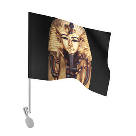 Флаг для автомобиля с принтом Хатшепсут в Новосибирске, 100% полиэстер | Размер: 30*21 см | египет | женщина | золото | маска | фараон египта | хатшепсут