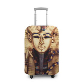 Чехол для чемодана 3D с принтом Хатшепсут в Новосибирске, 86% полиэфир, 14% спандекс | двустороннее нанесение принта, прорези для ручек и колес | египет | женщина | золото | маска | фараон египта | хатшепсут