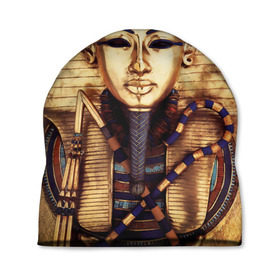 Шапка 3D с принтом Хатшепсут в Новосибирске, 100% полиэстер | универсальный размер, печать по всей поверхности изделия | египет | женщина | золото | маска | фараон египта | хатшепсут
