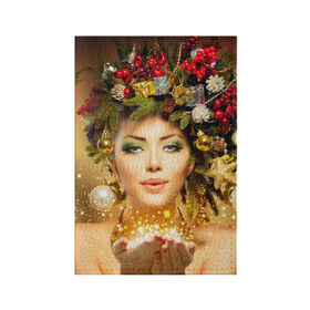 Обложка для паспорта матовая кожа с принтом Чудо девушка в Новосибирске, натуральная матовая кожа | размер 19,3 х 13,7 см; прозрачные пластиковые крепления | волшебница | волшебство | звезды | новый год | подарки | празник | фея | чудо девушка