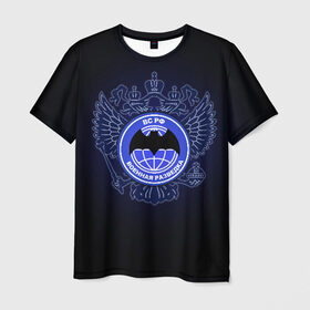 Мужская футболка 3D с принтом Военная разведка в Новосибирске, 100% полиэфир | прямой крой, круглый вырез горловины, длина до линии бедер | армия | герб | россия