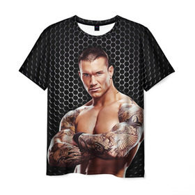 Мужская футболка 3D с принтом Randy Orton в Новосибирске, 100% полиэфир | прямой крой, круглый вырез горловины, длина до линии бедер | randy orton | wwe | рестлинг | чемпион мира