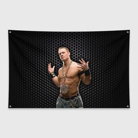 Флаг-баннер с принтом John Cena в Новосибирске, 100% полиэстер | размер 67 х 109 см, плотность ткани — 95 г/м2; по краям флага есть четыре люверса для крепления | john cena | wwe чемпион | джон сина
