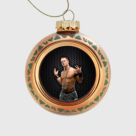 Стеклянный ёлочный шар с принтом John Cena в Новосибирске, Стекло | Диаметр: 80 мм | john cena | wwe чемпион | джон сина