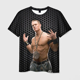 Мужская футболка 3D с принтом John Cena в Новосибирске, 100% полиэфир | прямой крой, круглый вырез горловины, длина до линии бедер | john cena | wwe чемпион | джон сина