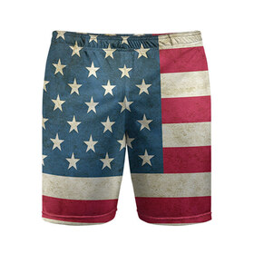 Мужские шорты 3D спортивные с принтом Флаг USA в Новосибирске,  |  | swag | usa | америка | пафос | свег | свэг | сша | флаг