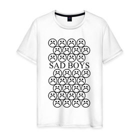 Мужская футболка хлопок с принтом Sad Boys logo в Новосибирске, 100% хлопок | прямой крой, круглый вырез горловины, длина до линии бедер, слегка спущенное плечо. | boys | sad | sad boys | yung lean