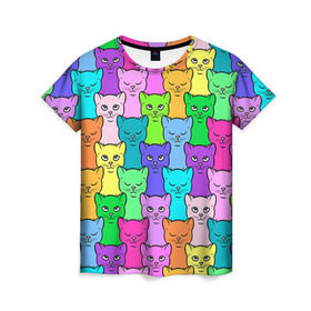 Женская футболка 3D с принтом Котятушки в Новосибирске, 100% полиэфир ( синтетическое хлопкоподобное полотно) | прямой крой, круглый вырез горловины, длина до линии бедер | Тематика изображения на принте: кот | котенок | котик | кошечка | кошка | мем | независимая | сильная