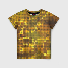 Детская футболка 3D с принтом Gold style в Новосибирске, 100% гипоаллергенный полиэфир | прямой крой, круглый вырез горловины, длина до линии бедер, чуть спущенное плечо, ткань немного тянется | блекс | золото | квадрат | клубы | текстуры