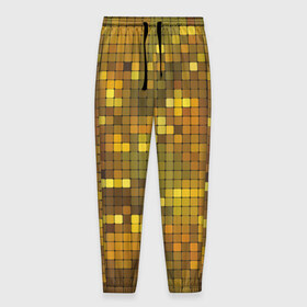 Мужские брюки 3D с принтом Gold style в Новосибирске, 100% полиэстер | манжеты по низу, эластичный пояс регулируется шнурком, по бокам два кармана без застежек, внутренняя часть кармана из мелкой сетки | блекс | золото | квадрат | клубы | текстуры