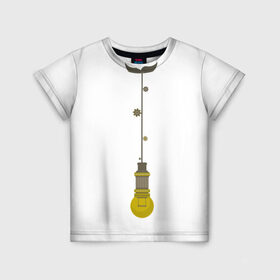 Детская футболка 3D с принтом Ламповый галстук в Новосибирске, 100% гипоаллергенный полиэфир | прямой крой, круглый вырез горловины, длина до линии бедер, чуть спущенное плечо, ткань немного тянется | галстук | лампа | стимпанк | усы | шестеренки