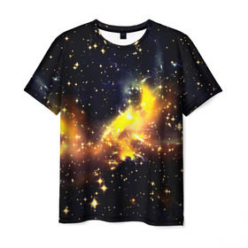 Мужская футболка 3D с принтом Звезды в Новосибирске, 100% полиэфир | прямой крой, круглый вырез горловины, длина до линии бедер | nebula | вселенная | звезды | туманность