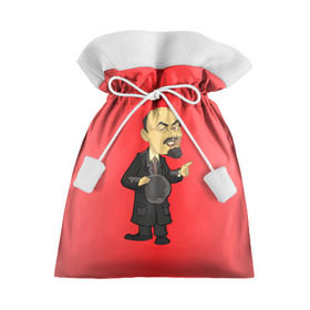 Подарочный 3D мешок с принтом Ленин каррикатура в Новосибирске, 100% полиэстер | Размер: 29*39 см | lenin | ussr | владимир | ильич | ленин | ссср
