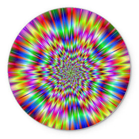 Коврик круглый с принтом Спектральная иллюзия в Новосибирске, резина и полиэстер | круглая форма, изображение наносится на всю лицевую часть | взрыв | гипноз | движение | краски | красочный фон | обман зрения | оптическая иллюзия | погружение | текстура | фокус | цветовой спектр