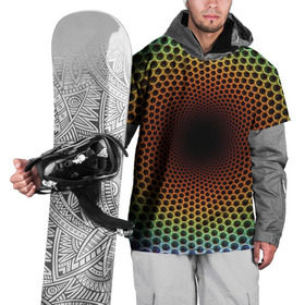 Накидка на куртку 3D с принтом Погружение в бездну в Новосибирске, 100% полиэстер |  | гипноз | движение | обман зрения | оптическая иллюзия | погружение | текстура | фокус
