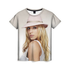 Женская футболка 3D с принтом Бритни Спирс в Новосибирске, 100% полиэфир ( синтетическое хлопкоподобное полотно) | прямой крой, круглый вырез горловины, длина до линии бедер | бритни спирс
